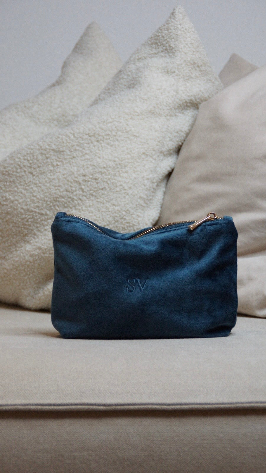 Kosmetiktasche "Velvet" S blau