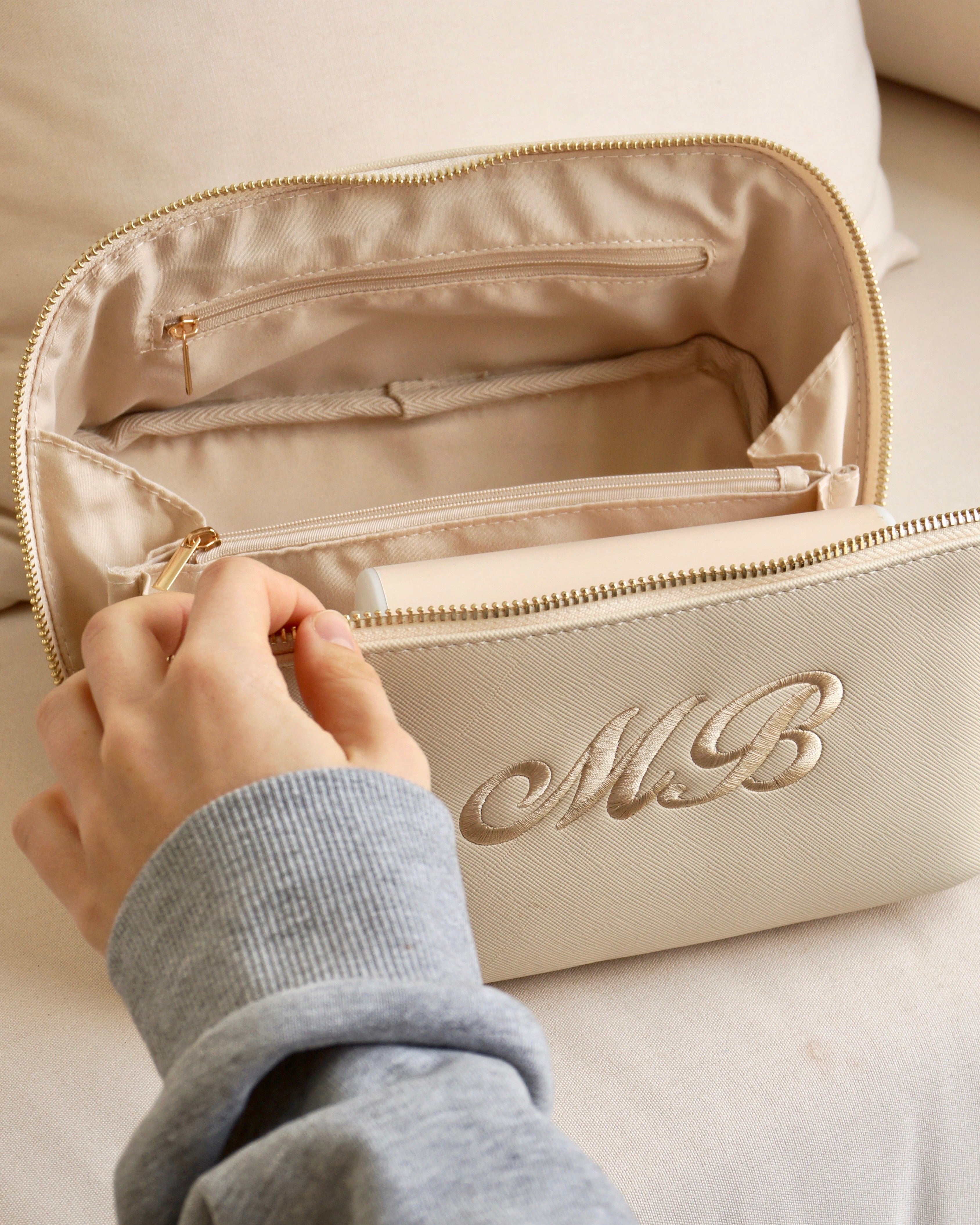 Kosmetiktasche "Smilla" beige