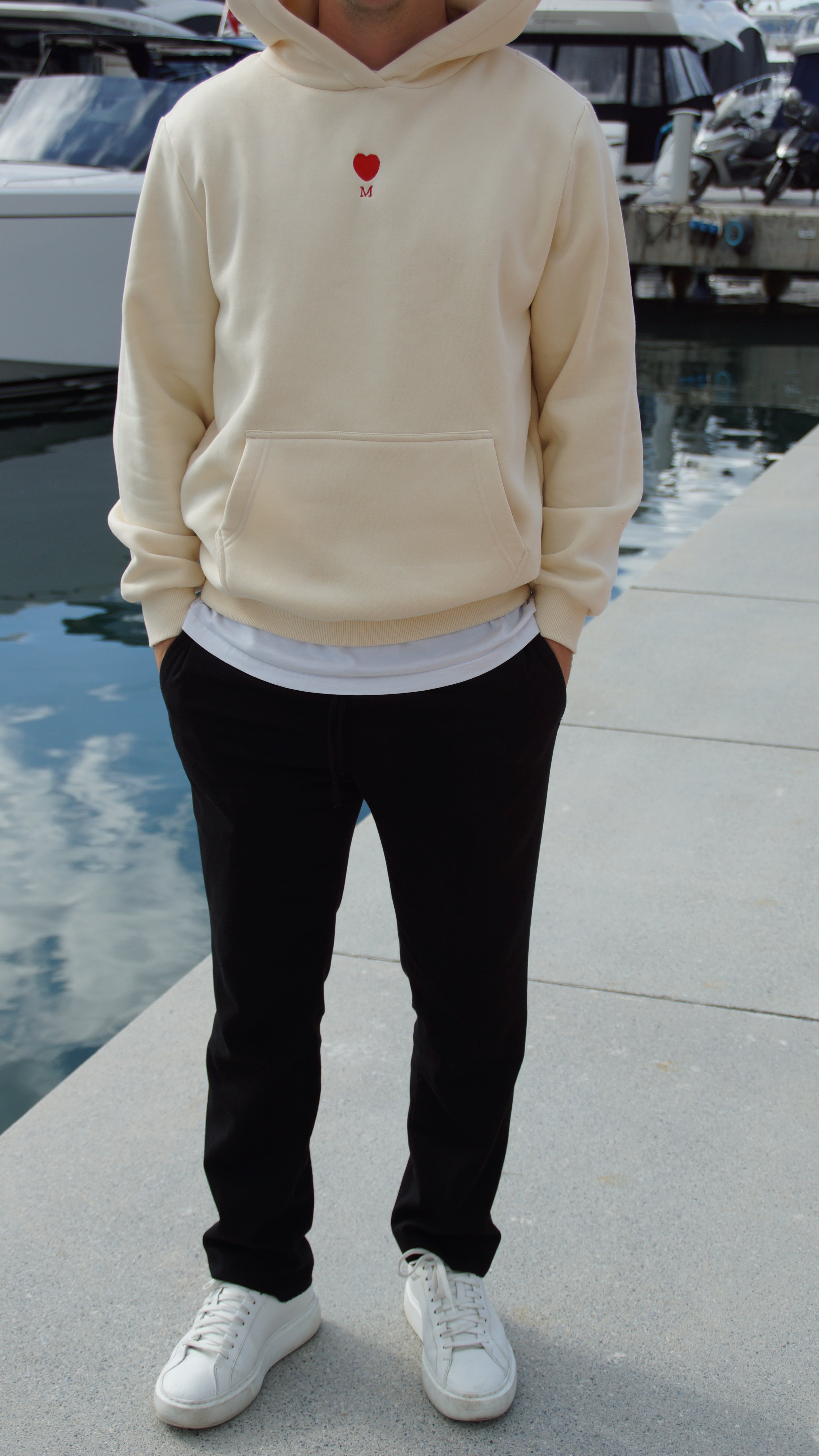 Heart Hoodie beige