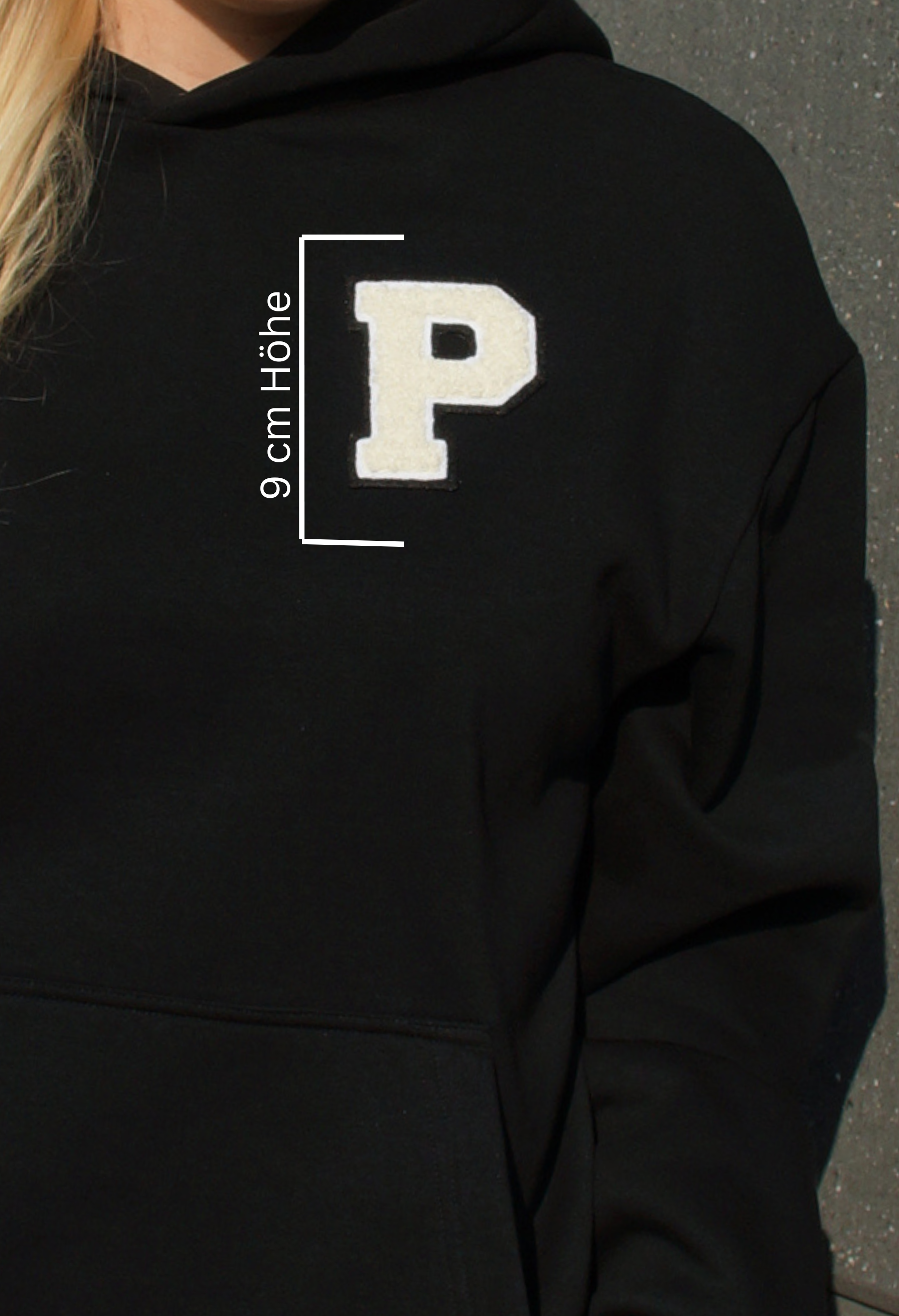 Patch Hoodie schwarz