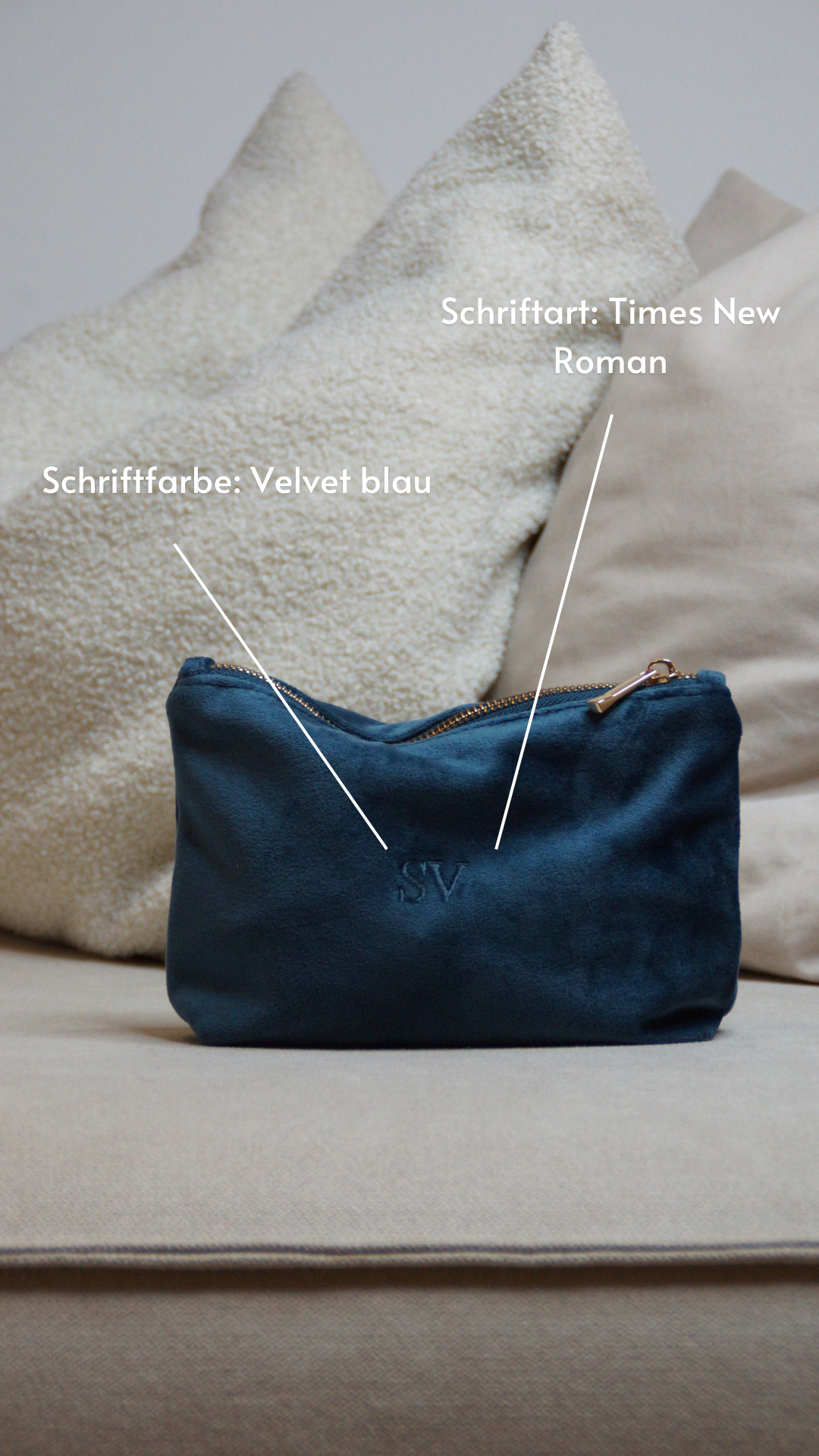 Kosmetiktasche "Velvet" S blau